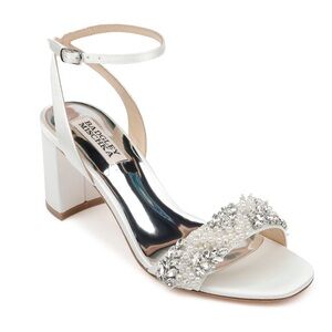Badgley Mischka Clara Embellished Strap Evening Shoe
